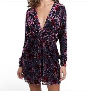 rag and bone Eloise Gathered Devoré-velvet Mini Dress Size 2